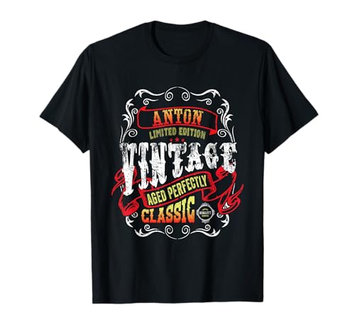 Klassische personalisierte Vintage Anton Limited Edition Herren T-Shirt Klassische personalisierte Vintage Anton Limited Edition Herren T-Shirt von First Name Gifts Tee, Say My Name