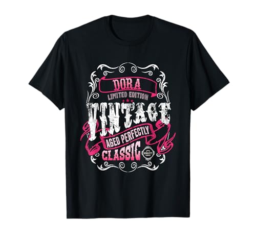 Klassische personalisierte Vintage Dora Limited Edition Damen T-Shirt Klassische personalisierte Vintage Dora Limited Edition Damen T-Shirt von First Name Gifts Tee, Say My Name