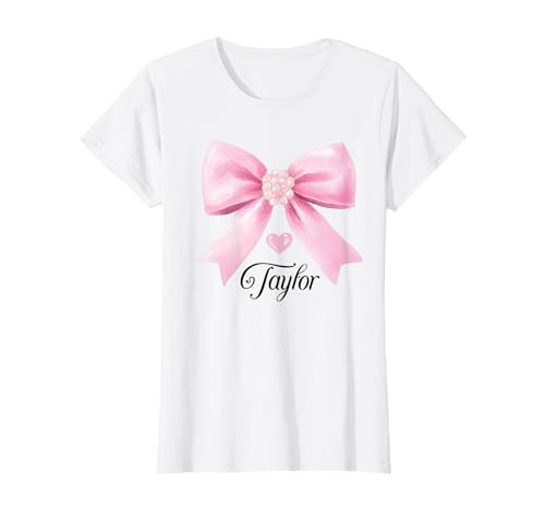 Taylor Outfit Cute Pink Bow Heart Shirt Teen Girls Tees T-Shirt von Taylor Gifts Co.