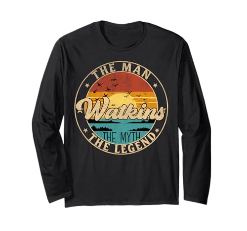 WATKINS The Man The Myth The Legend First Name Langarmshirt von First Name Vintage Retro Surname Last Name