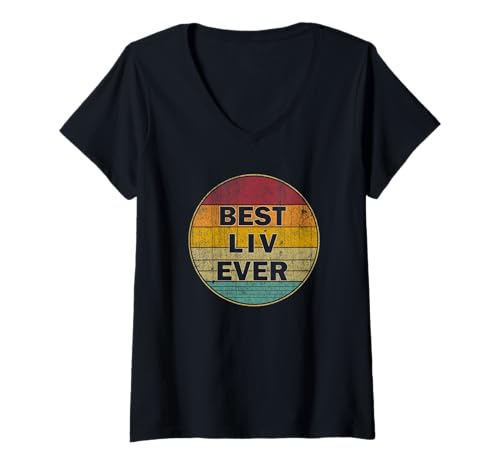 Damen Personalisierter Name Liv I Love Liv Retro Vintage Style T-Shirt mit V-Ausschnitt Damen Personalisierter Name Liv I Love Liv Retro Vintage Style T-Shirt mit V-Ausschnitt von First Names Apparel vintage Style