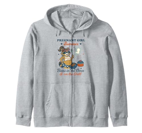 Pregnant Girl Summer Feral Raccoon Lover Funny 4th July Kapuzenjacke Pregnant Girl Summer Feral Raccoon Lover Funny 4th July Kapuzenjacke von First Time Mom Pregnancy Humor Unhinged Raccoon NS