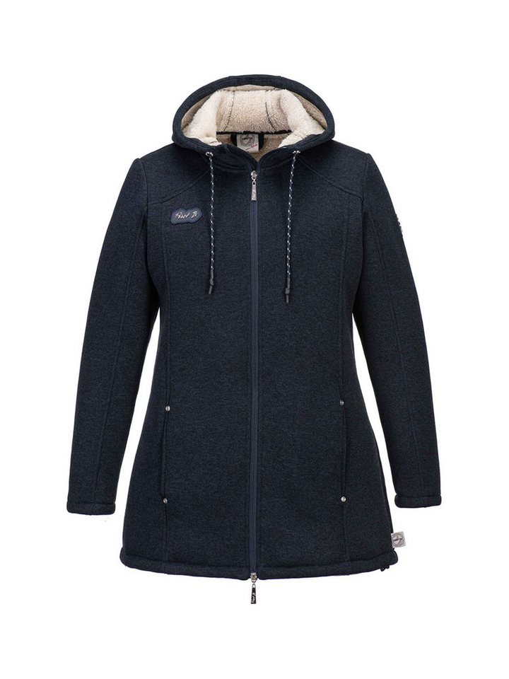 FirstB Kapuzenfleecejacke Damen Strickfleecemantel von FirstB