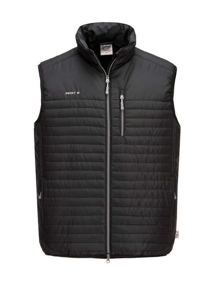FirstB Steppweste Herren Steppweste Aaron elastischer Schulterabschluß, Kinnschutz von FirstB