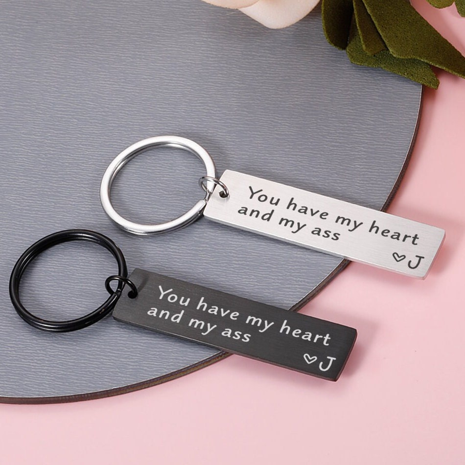 You Have My Heart & Ass-Lustige Schlüsselbänder, Freche Geschenke Für Freund, Passende Paare, Valentinstagsgeschenke Freund-Freundin von FirstJewelryDesign