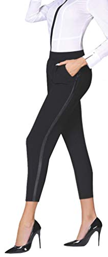 Firstclass Trendstore Elegante Business-Hose für Damen Gr. S-XXL, dezent mit Lederoptik Damenleggings Leggins Leggings Büro festlich (Antonina M) von Firstclass Trendstore