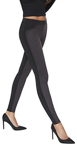 Firstclass Trendstore schöne Damen-Leggings in dezenter 2-Farben-Optik Gr. S - XXL (Helen S) von Firstclass Trendstore