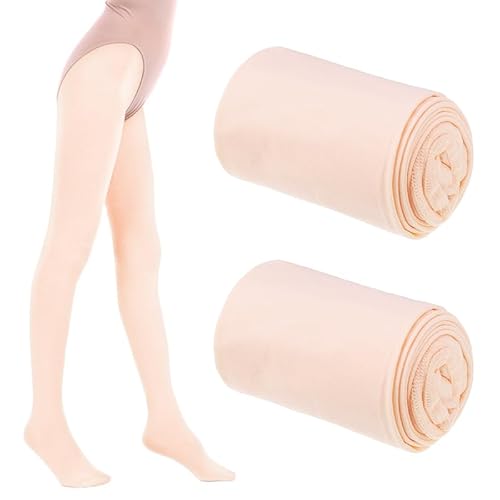Firtink 2 Paar Ballett Strumpfhose Mädchen Elastisch Atmungsaktiv Kinder Leggings Tanzstrumpfhose Mit Fuß für 5-8 Jahren von Firtink