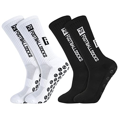 Firtink 2 Paar Fußballsocken, Fussball Socken Sportsocken Fußball Anti Rutsch Grip Fußball Socken 39-46 Sportsocken für Herren von Firtink