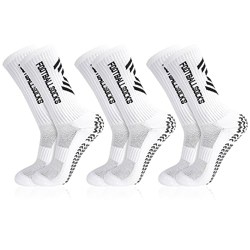 Firtink 3 Paare Fußballsocken für Herren Damen, 39-46 Sportsocken Fußball Rutschfeste Fußball Socken für Fussball Basketball Laufen Radfahren Marathon von Firtink