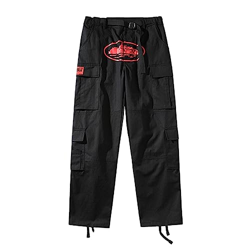 for Corteiz Cargo Street Pocket Pants Taille Gerade Hip Hop Hose, for Corteiz Hose Cargo Pants Männerhose Vintage Cargo Hosen Loose Hose Multi-Taschen von Firulab