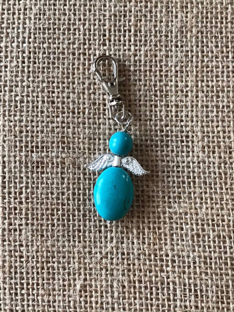 Türkis Engel Anhänger, Geburtsstein Engel, Edelstein Andenken, Kristall Schlüsselring, Geschenk Türkis Engel Anhänger, Geburtsstein Engel, Edelstein Andenken, Kristall Schlüsselring, Geschenk von FisJewelleryDesigns