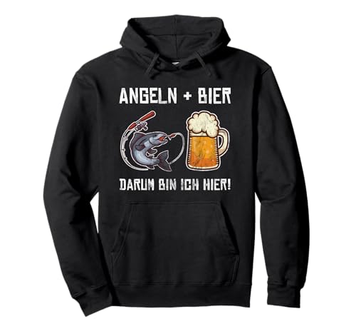 Angeln und Bier. Darum Bin ich Hier! Angeln Herren Design Pullover Hoodie Angeln und Bier. Darum Bin ich Hier! Angeln Herren Design Pullover Hoodie von Fisch Angler Spruch Grafik Angelrute Köder Fische