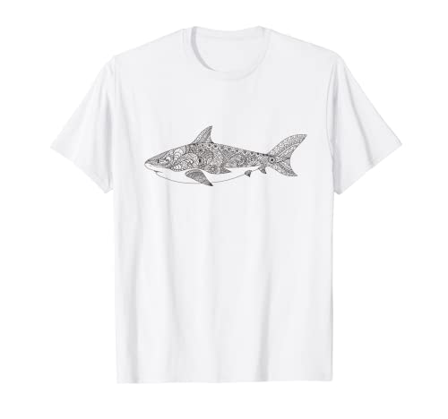Damen T-Shirt Hai Mandala T-Shirt Fische Shirt Meer Ozean T-Shirt Damen T-Shirt Hai Mandala T-Shirt Fische Shirt Meer Ozean T-Shirt von Fisch Hai Tier T-Shirts & Geschenkideen
