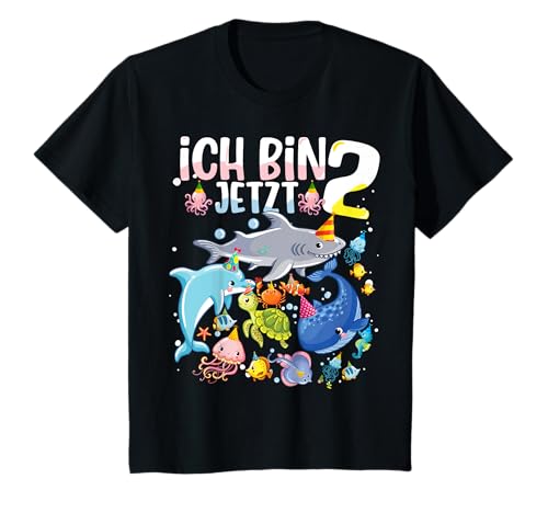 Kinder Fisch Unterwasserwelt 2. Geburtstag Kindergeburtstag T-Shirt Kinder Fisch Unterwasserwelt 2. Geburtstag Kindergeburtstag T-Shirt von Fisch Meeresbewohner Kindergeburtstag Mädchen