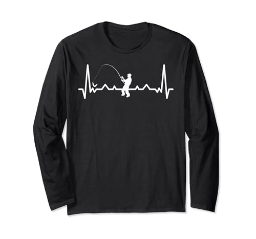 Angeln Heartbeat Herzschlag Damen Herren Fischer Angler Langarmshirt Angeln Heartbeat Herzschlag Damen Herren Fischer Angler Langarmshirt von Fischen Angeln Angler Petri Angelrute Fun Lustig