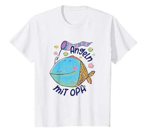 Kinder Angeln mit Opa Opi | Freizeit mit Opa | lustiges Angler T-Shirt von Fischen Freizeit mit Opa lustiges Anglerhemd