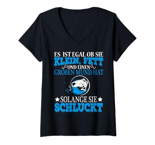 Damen Lustiges Angeln Fischer T-Shirt Fischen Angler Köder Rute T-Shirt mit V-Ausschnitt Damen Lustiges Angeln Fischer T-Shirt Fischen Angler Köder Rute T-Shirt mit V-Ausschnitt von Fischen ist das schönste Hobby Geschenkidee