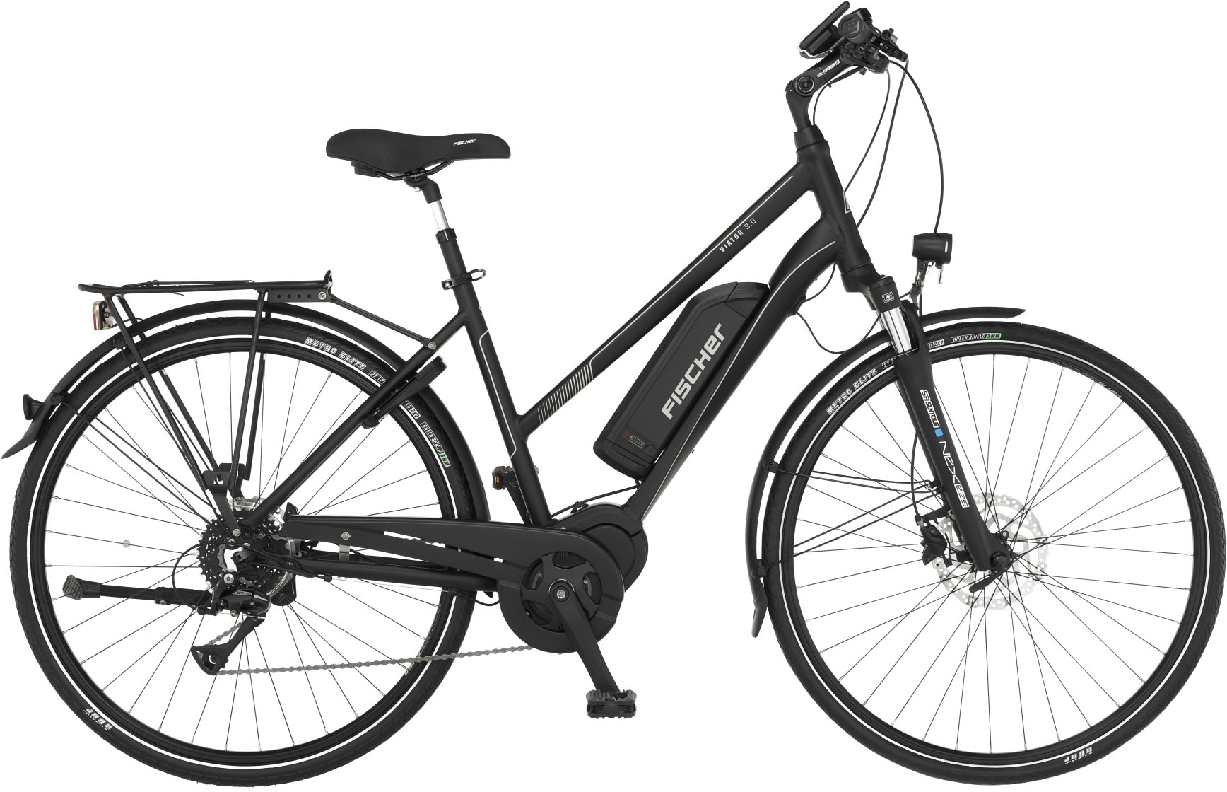 FISCHER Fahrrad "VIATOR 3.0 Damen 49" 8 Gang Shimano Acera Schaltwerk Kettenschaltung Mittelmotor 250 W mit Rahmenschloss, Pedelec, Elektrofahrrad für Damen u. Herren von Fischer Fahrrad