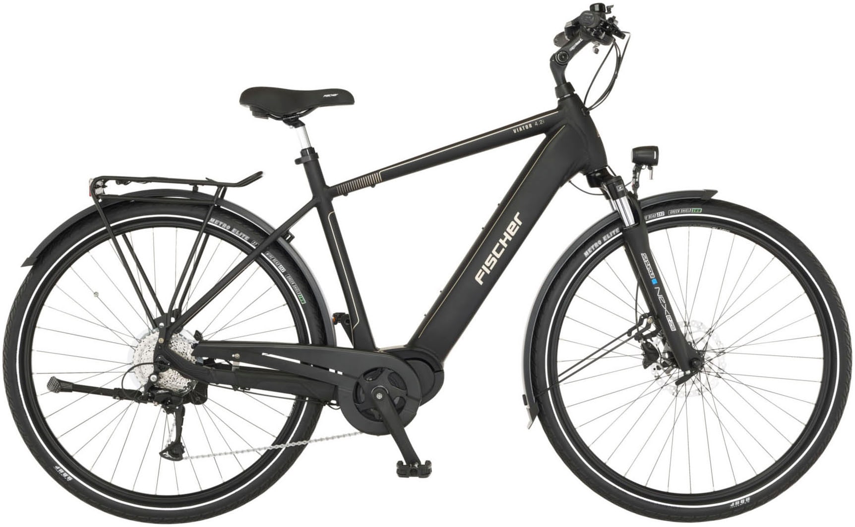 FISCHER Fahrrad "VIATOR 4.2i Herren" 9 Gang Shimano Acera Schaltwerk Kettenschaltung Mittelmotor 250 W mit Faltschloss, Pedelec, Elektrofahrrad für Damen u. Herren von Fischer Fahrrad