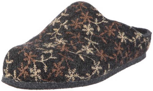 Fischer Damen Wollfis Schnee Hausschuhe, Schwarz/anthrazit von Fischer Markenschuh