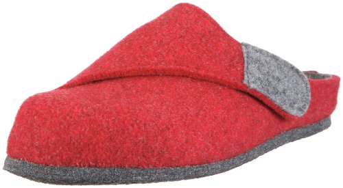 Fischer Damen Wollfis Uni Hausschuhe, Rot/rot von Fischer Markenschuh