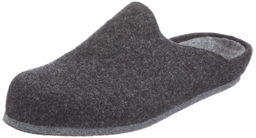 Fischer Herren Wollfis Uni Hausschuhe, Schwarz/anthrazit von Fischer Markenschuh