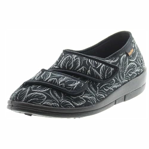 Fischer Markenschuh 203541 Damen Hausschuh Dora Schwarz, schwarz(schwarz), Gr. 40 von Fischer Markenschuh