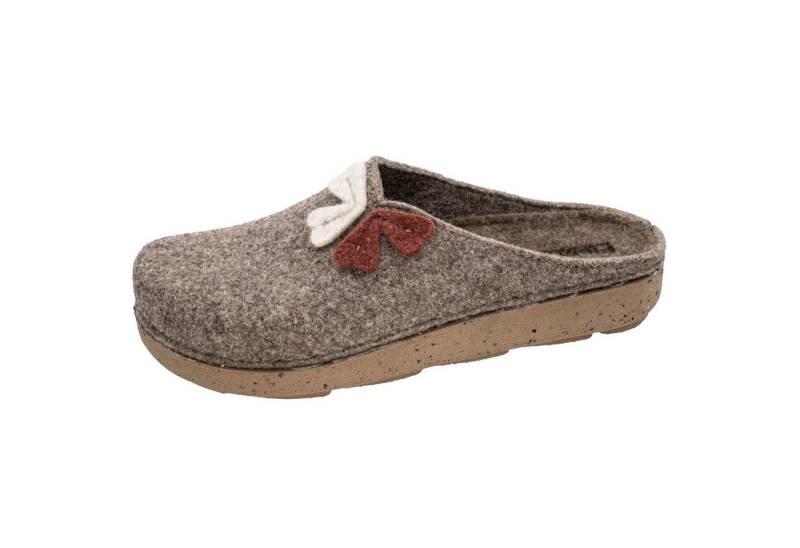 Fischer-Markenschuh Anne Pantoffel aus recyceltem PET Filz, gepolstere Filzsohle, 25mm Absatzhöhe von Fischer-Markenschuh