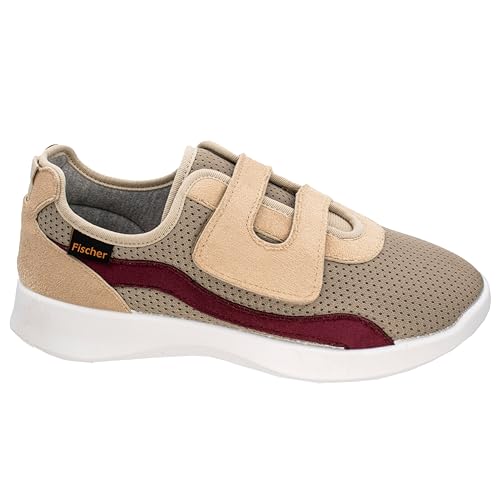 Fischer Markenschuh Damen-Comfort-Sneaker mit Klettverschluss in beige von Fischer Markenschuh