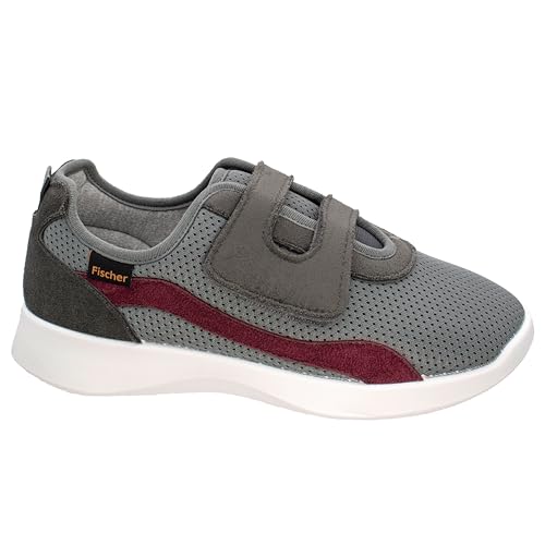 Fischer Markenschuh Damen-Comfort-Sneaker mit Klettverschluss in grau von Fischer Markenschuh