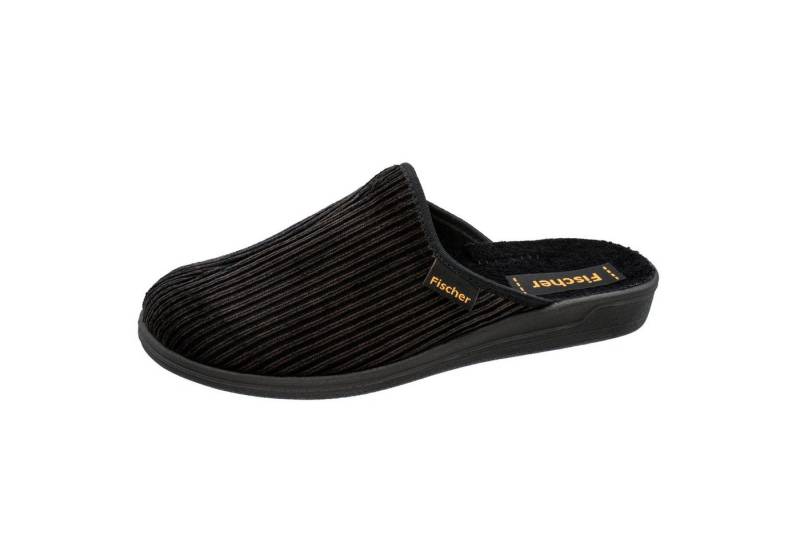 Fischer-Markenschuh Frank Pantoffel Streifencord, Moltonfutter von Fischer-Markenschuh