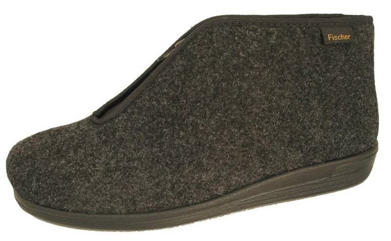 Fischer-Markenschuh Herren Reißverschluss Hausschuh Frank Filz mit Warmfutter Hausschuh von Fischer-Markenschuh