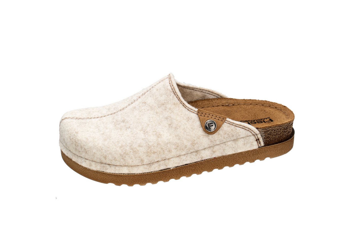 Fischer-Markenschuh Jutta Pantoffel aus recyceltem PET Filz, gepolstertes Lederfußbett, Weite G von Fischer-Markenschuh