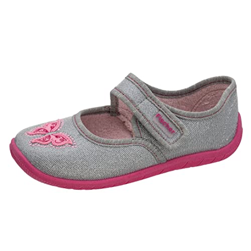 Fischer Markenschuh Mädchen, Kinder, Pantoffeln, Hausschuhe,Klettverschluss,Kinderschuhe,Schlupfschuhe,schluepfschuhe,Hellgrau,31 EU / 13 UK von Fischer Markenschuh