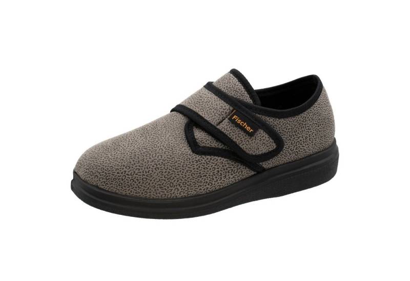 Fischer-Markenschuh Ortho Hausschuh mit Klettverschluss, Weite K, Frotteefutter, Reptilstretch von Fischer-Markenschuh