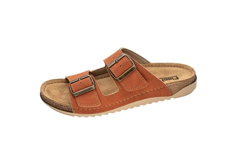 Fischer-Markenschuh Sarah Pantolette aus Nappalino, mit Fleecefutter und gepolstertem Lederfußbett von Fischer-Markenschuh