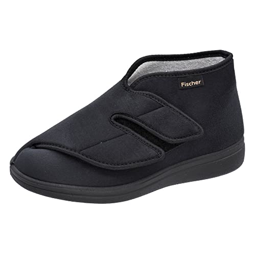 Fischer Markenschuh Unisex - Erwachsene, Damen,Herren Hausschuhe,Wechselfußbett,pantine,finken,schlapen,Home-Slipper,Schwarz,42 EU / 7.5 UK von Fischer Markenschuh