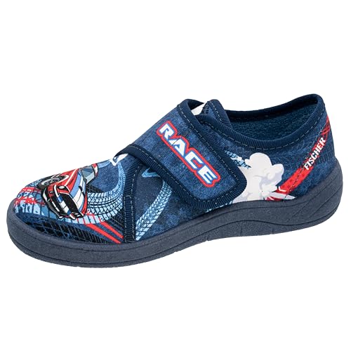 Fischer Tim Hausschuh, blaubunt, 32 EU von Fischer Markenschuh