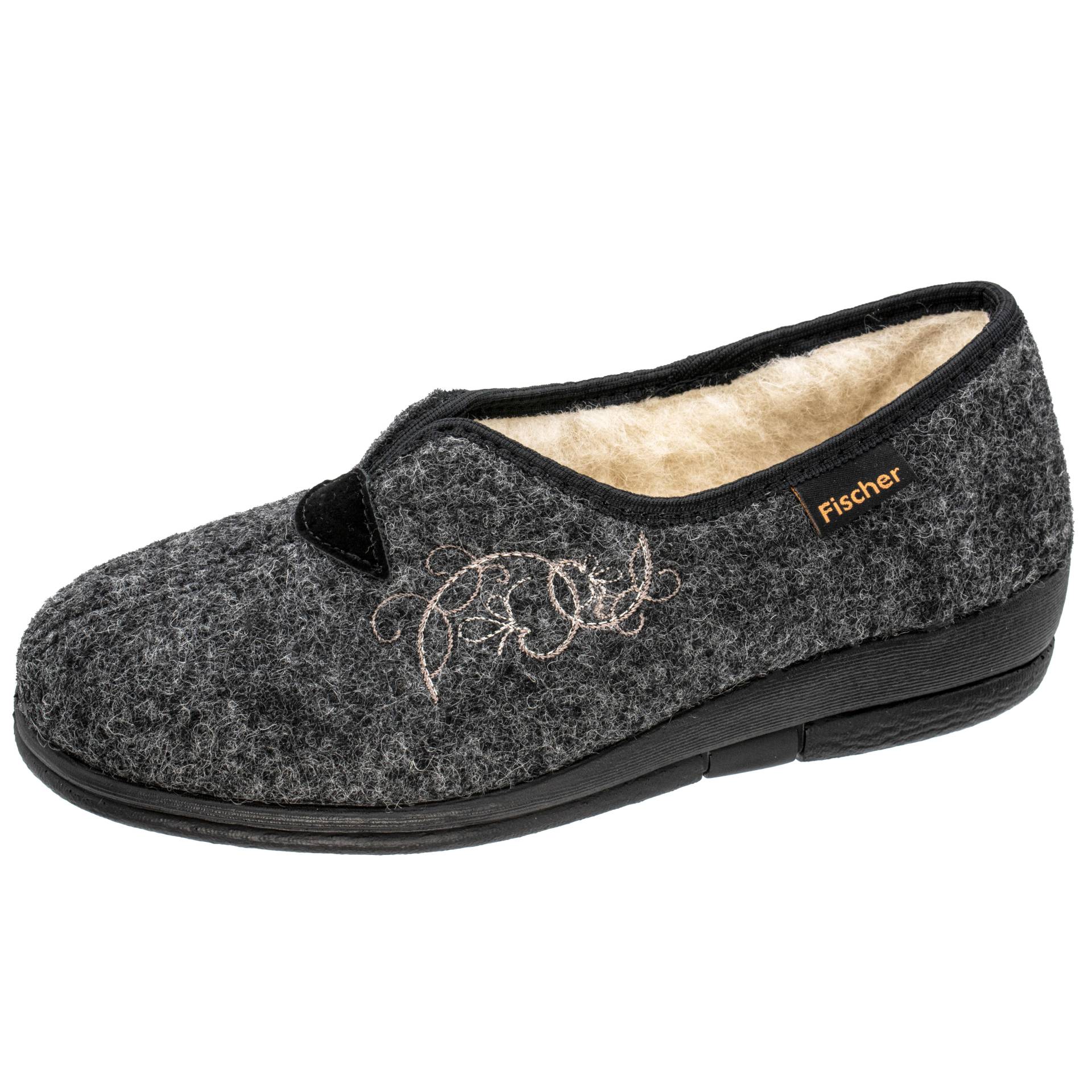 DAMEN-HAUSSCHUH ANTHRAZIT - Gr. - 39 von Fischer