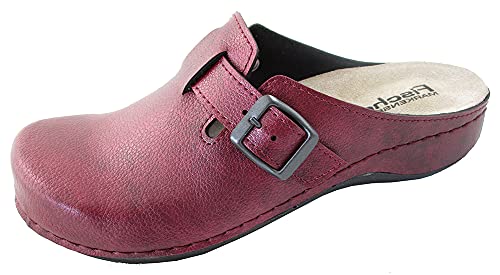 Fischer Damen-Clog Hausschuhe-Farbe: Bordeaux-Größe: 39 von Fischer