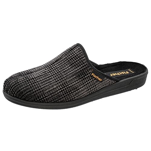 Fischer Frank, Herren Pantoffeln,204232,Grau Grauschwarz 662,39 EU von Fischer Markenschuh