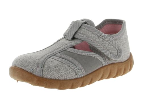 Fischer Kid Hausschuh mit Klettverschluss Graumeliert Gr. 21 von Fischer