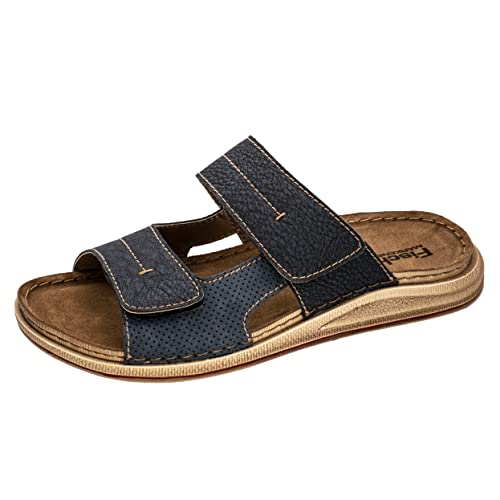 Fischer Markenschuh Herren, Männer, Pantoletten, Pantoletten,Schlupfschuhe,schluepfschuhe,Slipper,Slides,Slip-ons,Mules,blau,45 EU / 11 UK von Fischer Markenschuh