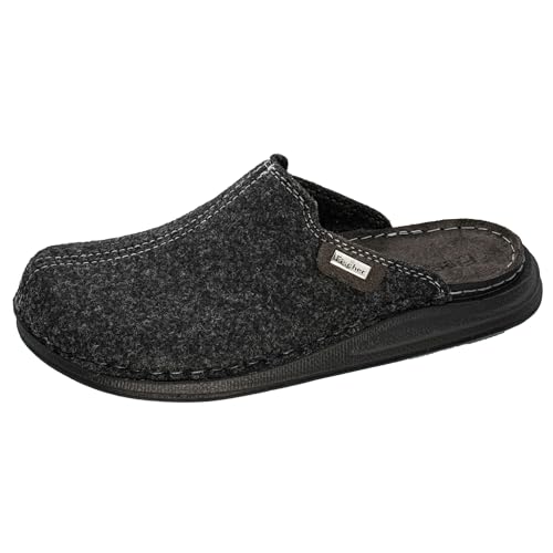 Fischer Markenschuh Herren Pantoletten, Männer Hausschuhe,Schlupfschuhe,schluepfschuhe,Slides,Slip-ons,Backless Slipper,Anthrazit,46 EU / 11.5 UK von Fischer Markenschuh