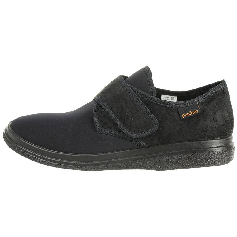 Fischer Markenschuh Klett-Hausschuh Bequemschuhe Unisex 13948 Schwarz von Fischer