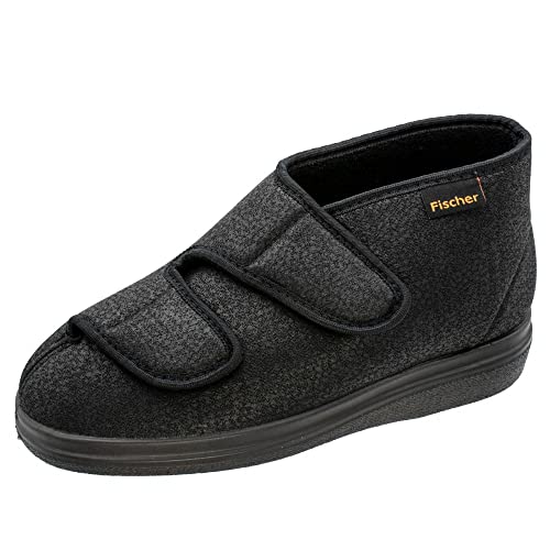 Fischer Markenschuh Unisex - Erwachsene, Damen,Herren Hausschuhe,Wechselfußbett,House-Slipper,patschen,schlapfen,drinnen,Schwarz,43 EU / 8.5 UK von Fischer Markenschuh