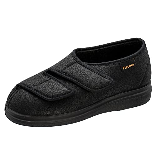 Fischer Markenschuh Unisex - Erwachsene, Damen,Herren Hausschuhe,Wechselfußbett,hausschlappen,hauslatsch,hofschuh,treter,Schwarz,41 EU / 7 UK von Fischer Markenschuh