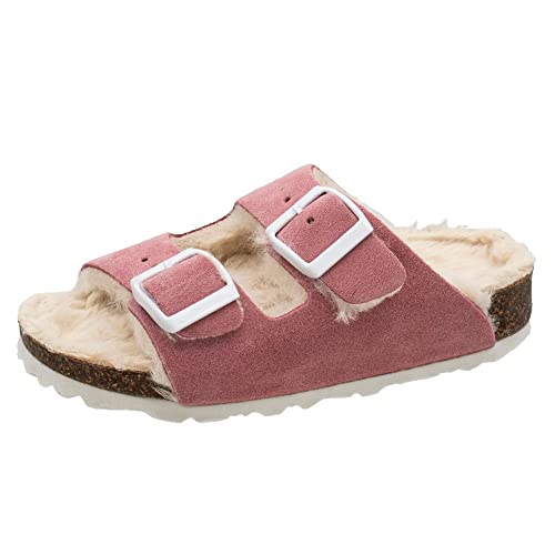 Fischer Markenschuh Unisex - Kinder Pantoletten, Jungen,Mädchen Pantoletten,warm gefüttert,Backless Slipper,Gartenschuhe,Rose,31 EU / 13 UK von Fischer