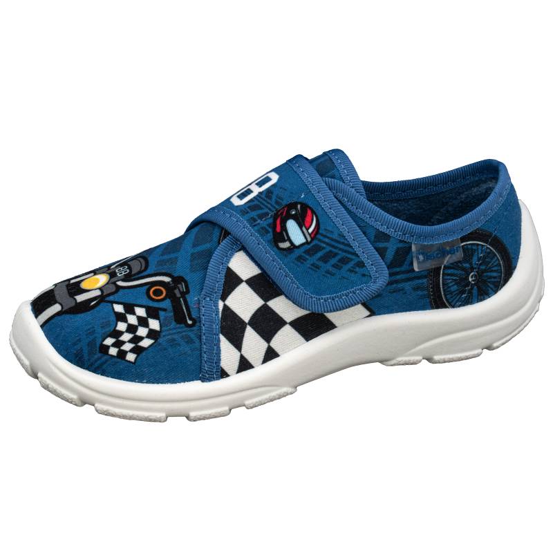 KINDER-KLETT-HAUSSCHUH BLAUWEISS - Gr. - 28 von Fischer